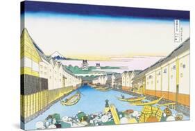 River Commerce-Katsushika Hokusai-Stretched Canvas