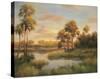 River Cove With Palms II-R Rutley-Stretched Canvas