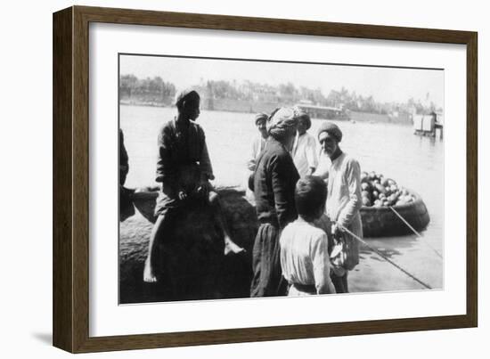 River Craft Laden with Melons, Tigris River, Baghdad, Iraq, 1917-1919-null-Framed Giclee Print