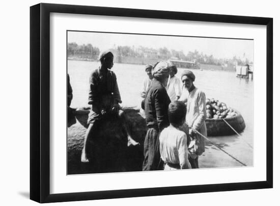 River Craft Laden with Melons, Tigris River, Baghdad, Iraq, 1917-1919-null-Framed Giclee Print