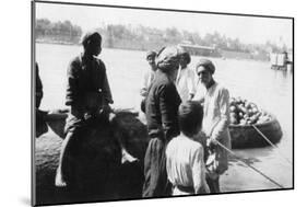 River Craft Laden with Melons, Tigris River, Baghdad, Iraq, 1917-1919-null-Mounted Giclee Print