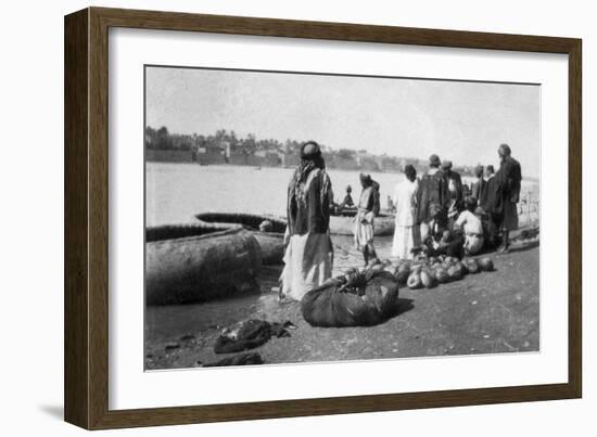 River Craft Laden with Melons, Tigris River, Baghdad, Iraq, 1917-1919-null-Framed Giclee Print