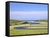 River Cuckmere Meets English Channel, Cuckmere Haven, East Sussex, South Downs Nat'l Park, England-Peter Barritt-Framed Stretched Canvas