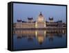 River Danube and Parliament Building, Budapest, Unesco World Heritage Site, Hungary, Europe-Christian Kober-Framed Stretched Canvas