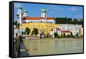 River Danube, Passau, Bavaria, Germany, Europe-Michael Runkel-Framed Stretched Canvas