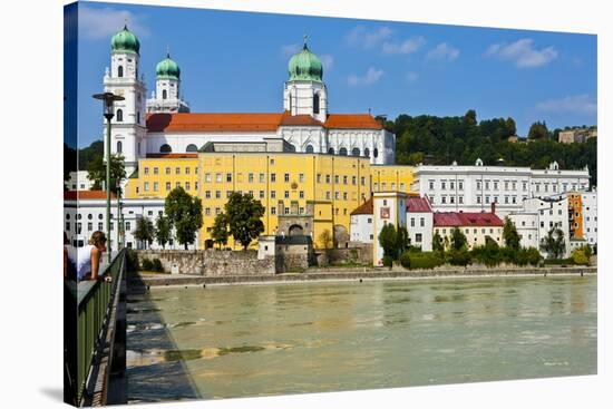 River Danube, Passau, Bavaria, Germany, Europe-Michael Runkel-Stretched Canvas