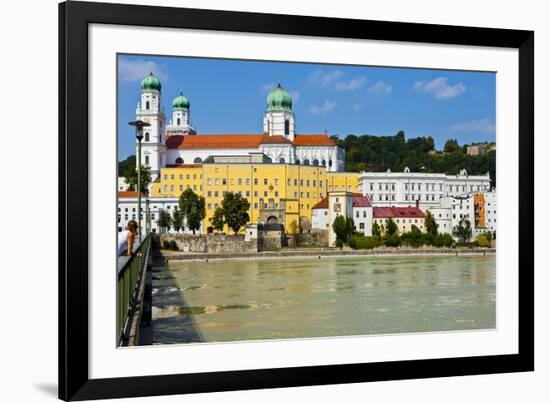 River Danube, Passau, Bavaria, Germany, Europe-Michael Runkel-Framed Photographic Print