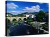 River Dee Flowing Under Bridge Through Town, Llangollen, United Kingdom-Anders Blomqvist-Stretched Canvas