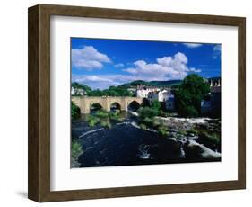 River Dee Flowing Under Bridge Through Town, Llangollen, United Kingdom-Anders Blomqvist-Framed Photographic Print