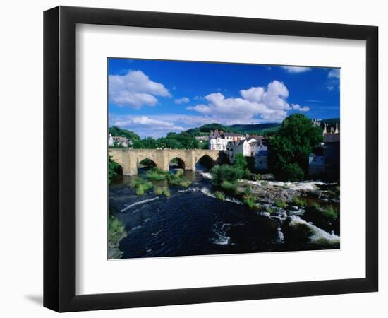 River Dee Flowing Under Bridge Through Town, Llangollen, United Kingdom-Anders Blomqvist-Framed Photographic Print