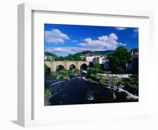 River Dee Flowing Under Bridge Through Town, Llangollen, United Kingdom-Anders Blomqvist-Framed Photographic Print