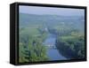 River Dordogne from Domme, Dordogne, Aquitaine, France, Europe-Roy Rainford-Framed Stretched Canvas