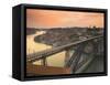 River Douro and Dom Luis I Bridge, Porto, Portugal-Alan Copson-Framed Stretched Canvas