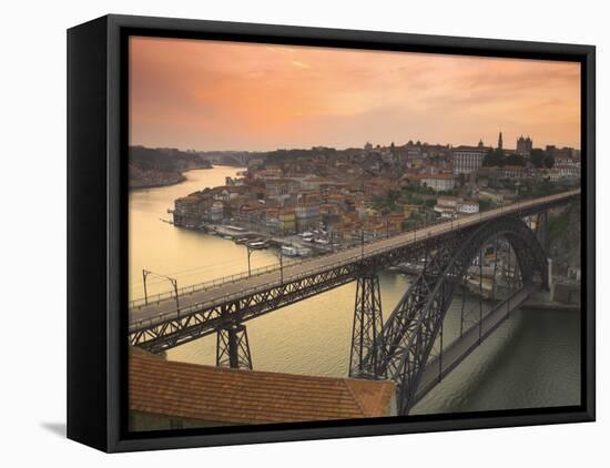 River Douro and Dom Luis I Bridge, Porto, Portugal-Alan Copson-Framed Stretched Canvas