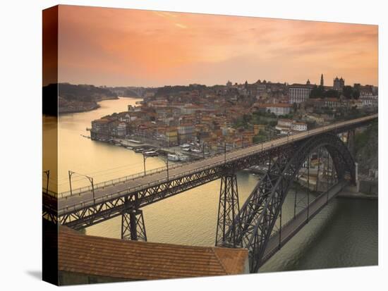 River Douro and Dom Luis I Bridge, Porto, Portugal-Alan Copson-Stretched Canvas