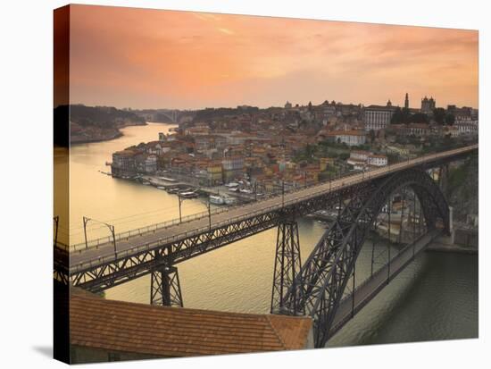 River Douro and Dom Luis I Bridge, Porto, Portugal-Alan Copson-Stretched Canvas