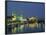 River Elbe and City Skyline at Night at Dresden, Saxony, Germany, Europe-Hans Peter Merten-Framed Photographic Print