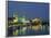 River Elbe and City Skyline at Night at Dresden, Saxony, Germany, Europe-Hans Peter Merten-Framed Photographic Print