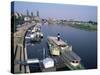 River Elbe and City Skyline, Dresden, Saxony, Germany-Hans Peter Merten-Stretched Canvas