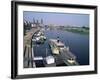 River Elbe and City Skyline, Dresden, Saxony, Germany-Hans Peter Merten-Framed Photographic Print