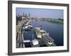 River Elbe and City Skyline, Dresden, Saxony, Germany-Hans Peter Merten-Framed Photographic Print