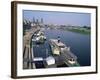 River Elbe and City Skyline, Dresden, Saxony, Germany-Hans Peter Merten-Framed Photographic Print