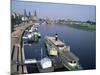 River Elbe and City Skyline, Dresden, Saxony, Germany-Hans Peter Merten-Mounted Photographic Print