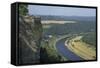 River Elbe from Schloss Konigstein, Saxony, Germany, Europe-Rolf Richardson-Framed Stretched Canvas