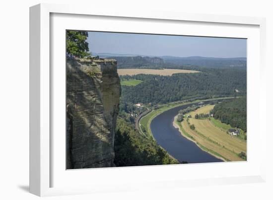River Elbe from Schloss Konigstein, Saxony, Germany, Europe-Rolf Richardson-Framed Photographic Print