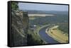 River Elbe from Schloss Konigstein, Saxony, Germany, Europe-Rolf Richardson-Framed Stretched Canvas