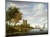 River Estuary with a Castle-Salomon van Ruisdael or Ruysdael-Mounted Giclee Print