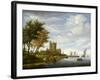 River Estuary with a Castle-Salomon van Ruisdael or Ruysdael-Framed Giclee Print