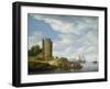 River Estuary with Watchtower-Salomon van Ruisdael or Ruysdael-Framed Giclee Print