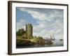 River Estuary with Watchtower-Salomon van Ruisdael or Ruysdael-Framed Giclee Print