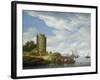 River Estuary with Watchtower-Salomon van Ruisdael or Ruysdael-Framed Giclee Print
