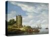 River Estuary with Watchtower-Salomon van Ruisdael or Ruysdael-Stretched Canvas