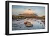 River Etive and a Cloud Swathed Buachaille Etive Mor, Glen Coe, Scottish Highlands, Scotland-Stewart Smith-Framed Photographic Print