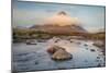 River Etive and a Cloud Swathed Buachaille Etive Mor, Glen Coe, Scottish Highlands, Scotland-Stewart Smith-Mounted Photographic Print