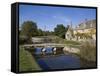 River Eye, Lower Slaughter Village, the Cotswolds, Gloucestershire, England, United Kingdom, Europe-Roy Rainford-Framed Stretched Canvas