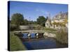 River Eye, Lower Slaughter Village, the Cotswolds, Gloucestershire, England, United Kingdom, Europe-Roy Rainford-Stretched Canvas