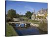 River Eye, Lower Slaughter Village, the Cotswolds, Gloucestershire, England, United Kingdom, Europe-Roy Rainford-Stretched Canvas