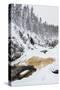 River Flowing in Snowy Winter Forest-Risto0-Stretched Canvas