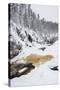 River Flowing in Snowy Winter Forest-Risto0-Stretched Canvas