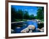 River flowing through a forest, Ausable River, Lake Placid, Adirondack Mountains, Essex County,...-null-Framed Photographic Print