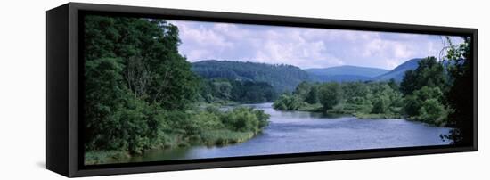 River Flowing Through a Forest, Delaware River, Delaware County, New York State, USA-null-Framed Stretched Canvas