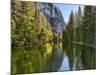 River Flowing Through a Forest, Merced River, Yosemite Valley, Yosemite National Park, Californi...-null-Mounted Photographic Print