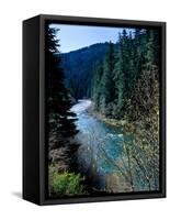 River flowing through a forest, North Umpqua River, Umpqua National Forest, Douglas County, Oreg...-null-Framed Stretched Canvas