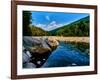 River flowing through a forest, Swift River, Kancamagus Highway, White Mountain National Forest...-null-Framed Photographic Print