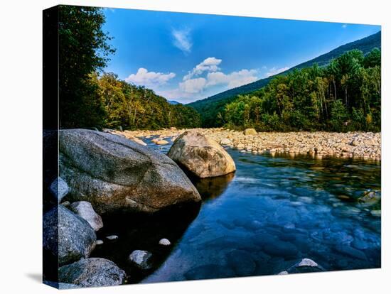 River flowing through a forest, Swift River, Kancamagus Highway, White Mountain National Forest...-null-Stretched Canvas