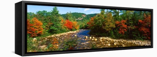 River Flowing Through a Forest, Swift River, White Mountain National Forest, Carroll County-null-Framed Stretched Canvas